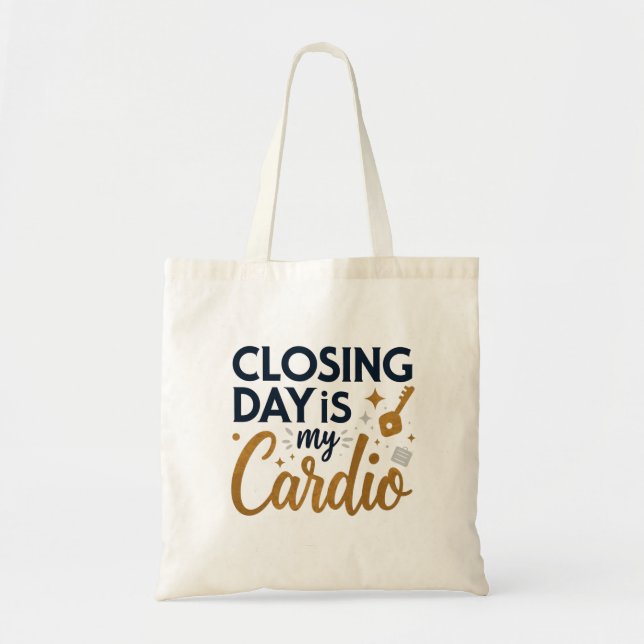 Bolsa Tote O Dia de Fechamento É Meu Presente de Realtor de C (Frente)