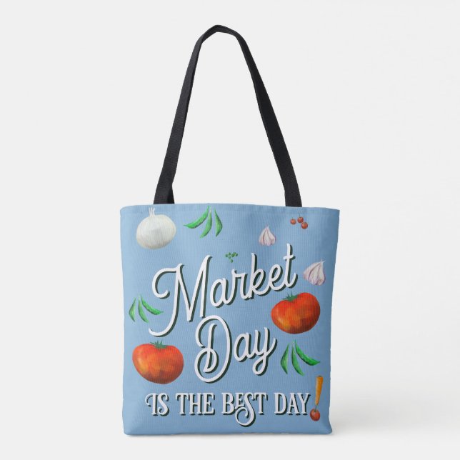 Bolsa Tote O dia de mercado é o melhor dia! (Verso)