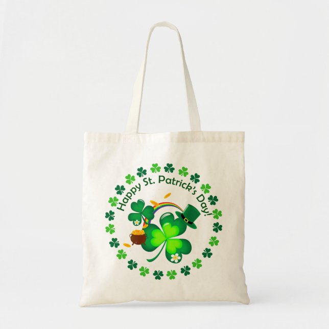 Bolsa Tote O dia de St Patrick feliz (Frente)