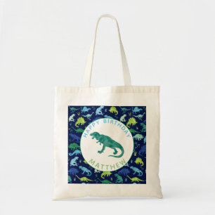 Bolsa Tote O dinossauro do feliz aniversario personalizado