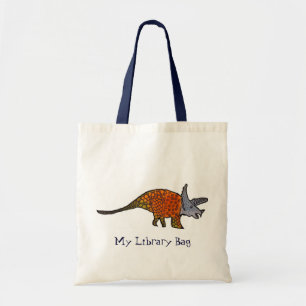 Bolsa Tote O dinossauro do Triceratops caçoa a ilustração
