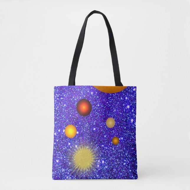 Bolsa Tote O divertimento Stars a ciência Geeky Glittery (Frente)