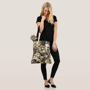 Bolsa Tote O "divertimento Tan preto neutro abstrato colore"
