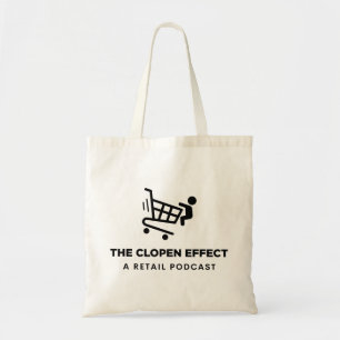 Bolsa Tote O efeito de fechamento - logotipo preto