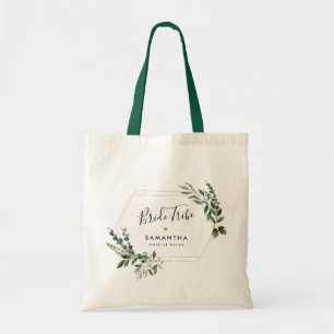 Bolsa Tote O Elegante Verde Geométrico Deixa o Partido Bridal