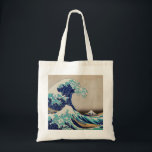 Bolsa Tote O Excelente Hokusai desceu de Kanagawa. Vintage ja<br><div class="desc">Katsushika Hokusai "A onda de Excelentes de Kanagawa" na bolsa. Ilustração do japão Vintage.</div>