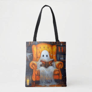 Bolsa Tote O Fantasma de Bookish Cena da Biblioteca do Cozy
