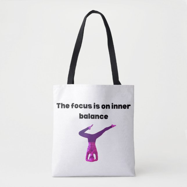 Bolsa Tote O foco está no equilíbrio interno (Frente)