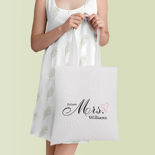 Bolsa Tote O Futuro Coração Escrivado Rosa, Sra.
