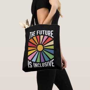 Bolsa Tote O futuro é Inclusive Rainbow Pride Trans Rights