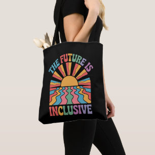 Bolsa Tote O Futuro É Inclusivo LGBTQ Arco-Íris Orgulho Retro
