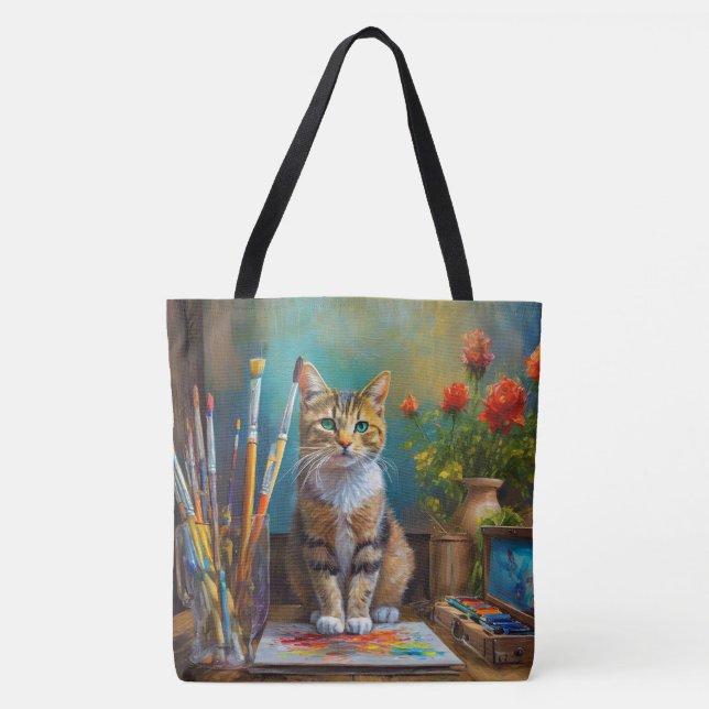 Bolsa Tote O Gato Artístico (Frente)