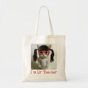 Bolsa Tote o gato bonito com sacola dos óculos de sol