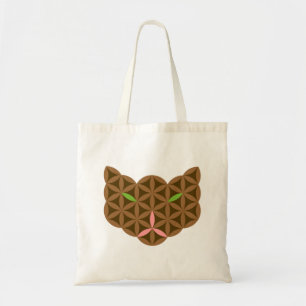 Bolsa Tote O Gato Da Vida - Animais Sagrados. Medium 03.Brown