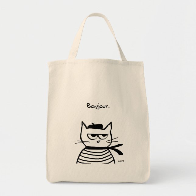 Bolsa Tote O gato irritado é tão muito francês (Frente)