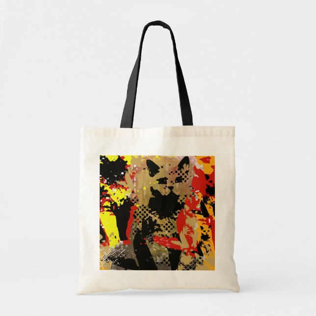 Bolsa Tote o gato preto (Frente)