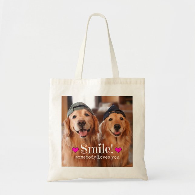 Bolsa Tote O golden retriever alguém ama-o (Frente)