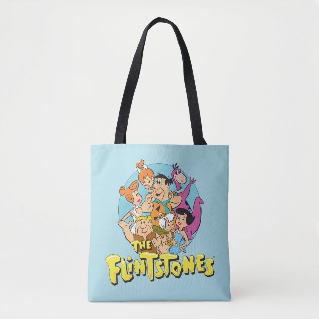 Bolsa Tote O Gráfico da Família Flintstones e Rubbles (Frente)