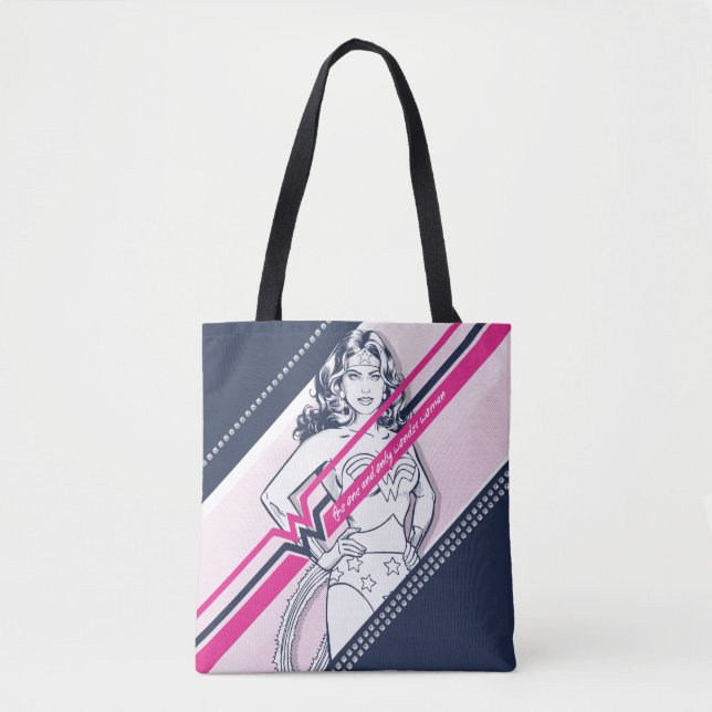 Bolsa Tote O Gráfico Retroativo De Uma Única Mulher Maravilha (Frente)