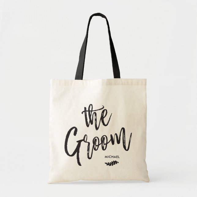 Bolsa Tote O Groom| Casamento de Nome Personalizado do Estilo (Frente)