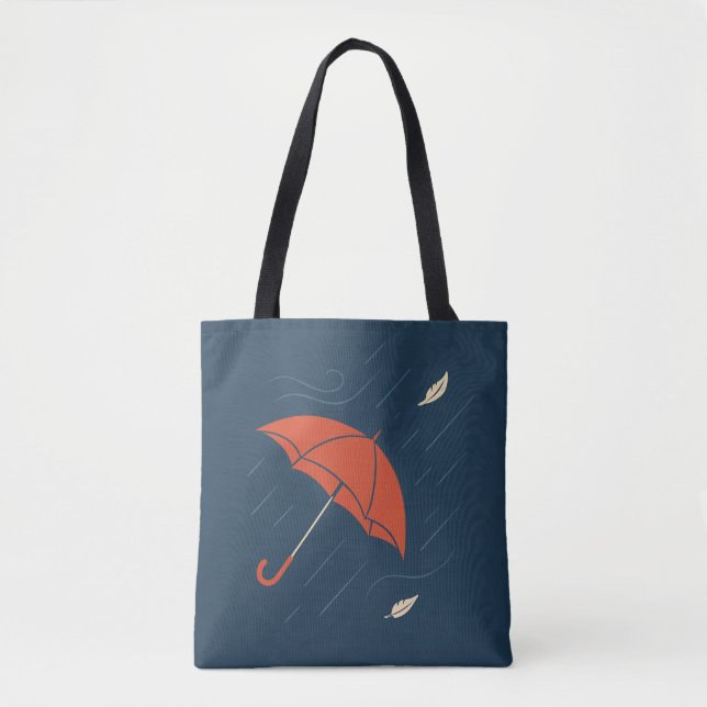 Bolsa Tote O Guarda-chuvas Escapando - Arte Mínima Rainha (Frente)