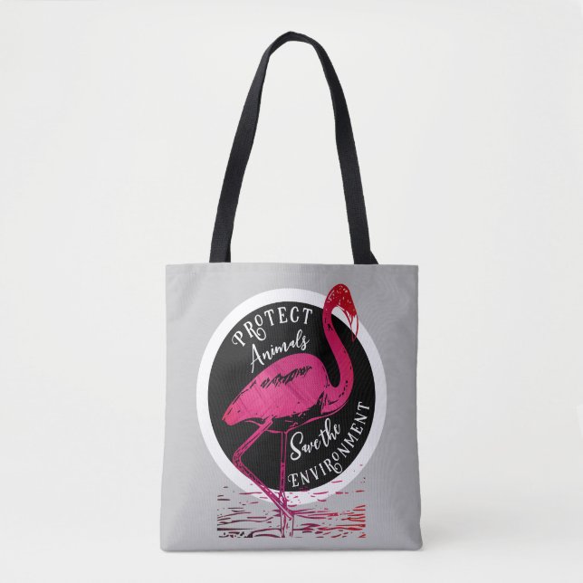 Bolsa Tote O guardião do flamingo (Frente)