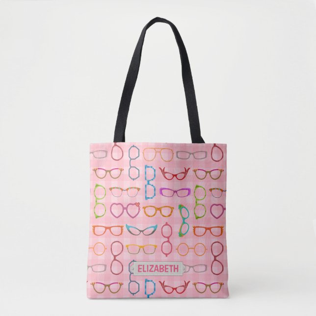 Bolsa Tote O hipster moderno retro do Eyeglass molda o (Frente)
