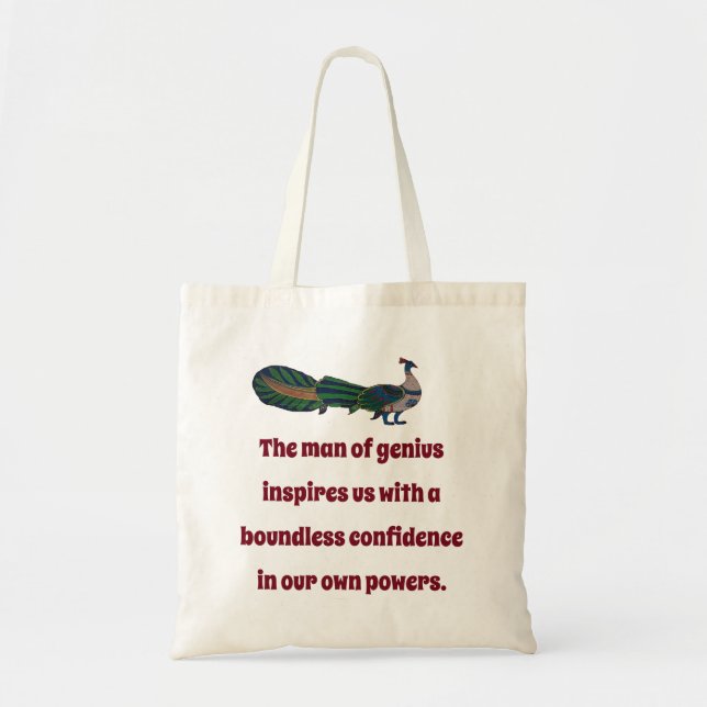 Bolsa Tote O Homem do Gênio nos inspira - citação da confianç (Frente)
