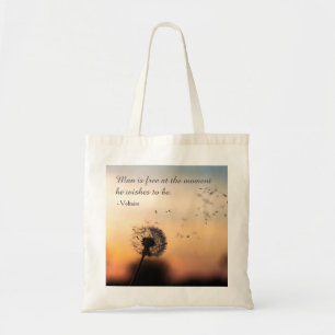 Bolsa Tote O Homem é Livre Citação de Voltaire