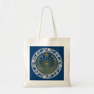 Bolsa Tote O Homem no Maze - Ouro de ornamento prata