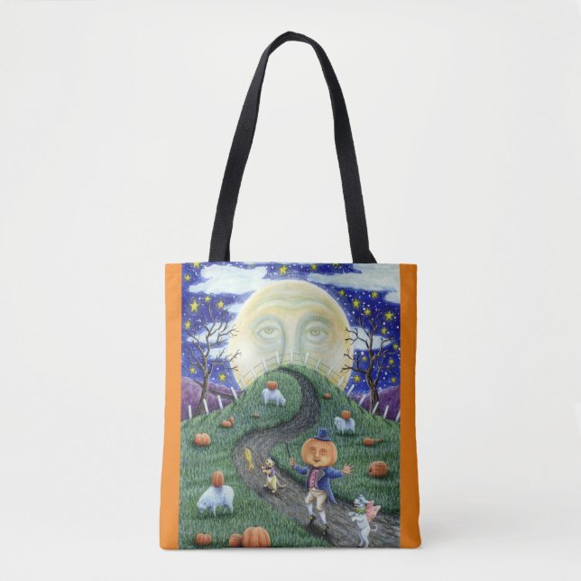 BOLSA TOTE O HOMEM QUE SE ENCONTROU NA LUA, HALLOWEEN (Frente)