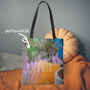 Bolsa Tote O jardim ainda vive com uma abóbora laranja