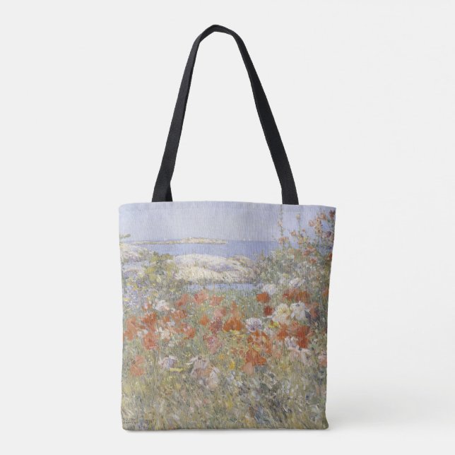 Bolsa Tote O Jardim de Celia Thaxter por Frederick Childe Has (Verso)