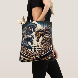 Bolsa Tote O jogo de cavaleiros - xadrez encontra fantasia