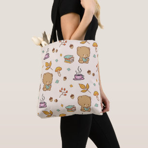 Bolsa Tote O Livro Cute Amadurece O Padrão Do Urso Da Madeira