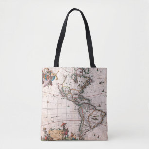 Bolsa Tote O mapa de Visscher do mundo novo