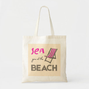 Bolsa Tote O Mar de Você no Feriado de Verão, Pink, Praia
