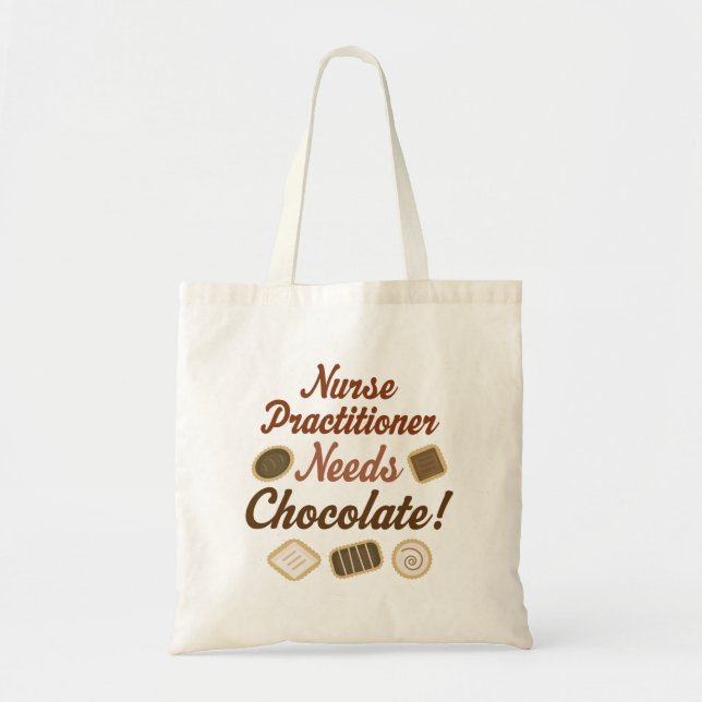 Bolsa Tote O médico da enfermeira precisa o chocolate (Frente)