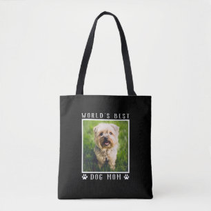 Bolsa Tote O melhor cachorro do mundo, mamãe Paw, imprime fot