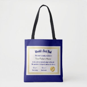 Bolsa Tote O melhor certificado de prêmio do mundo é engra