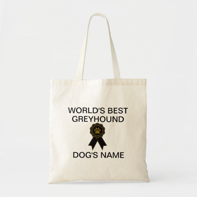 Bolsa Tote O melhor Design de galgos do mundo personalizável (Frente)