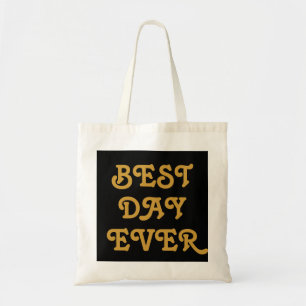 Bolsa Tote O melhor dia de sempre Dourado e preto