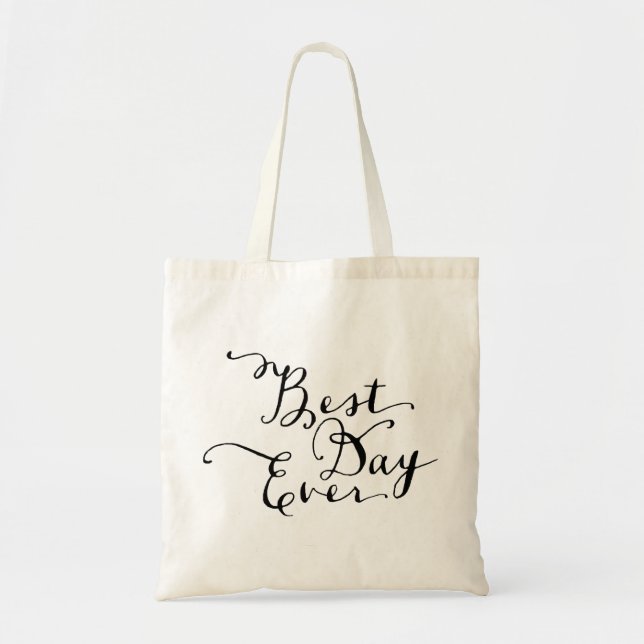 Bolsa Tote O melhor dia que Wedding nunca a sacola (Frente)