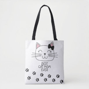 Bolsa Tote O melhor gato branco que a mãe já teve gatinho d