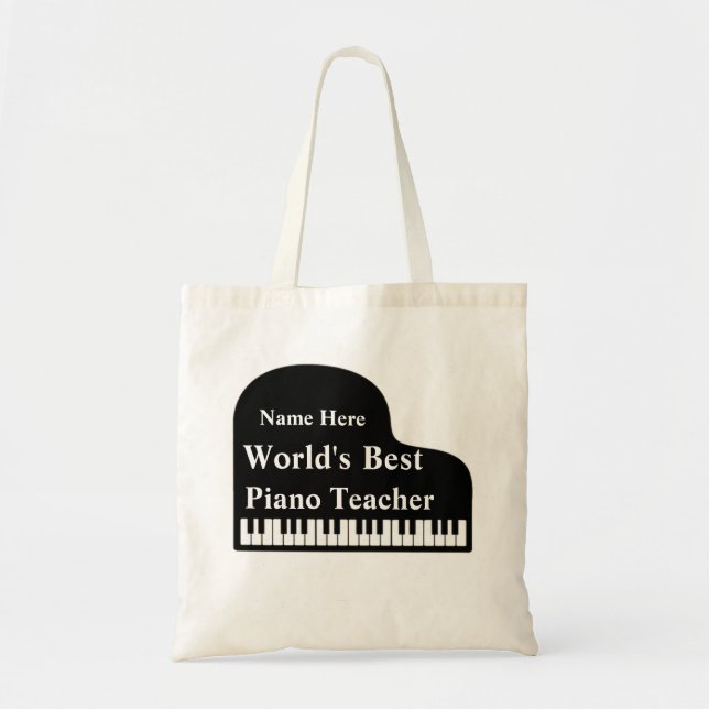 Bolsa Tote O Melhor Professor de Piano do Mundo (Frente)