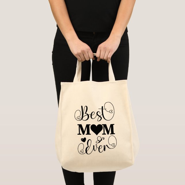Bolsa Tote O melhor roteiro preto e branco da mamãe (Frente (produto))