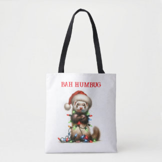 Bolsa Tote O Mischefe Ferret de Natal enredado