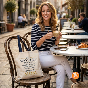 Bolsa Tote O Mundo Funciona Com Amor Ela Se Chama Mamãe Azul 