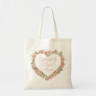 Bolsa Tote O Mundo Melhor das Flores de Mola do Coração da