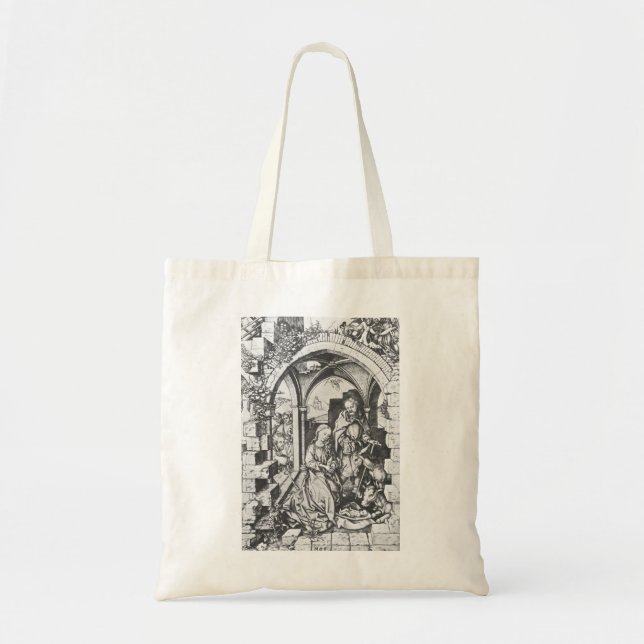 Bolsa Tote O Nascimento de Jesus (por Martin Schongauer) (Frente)